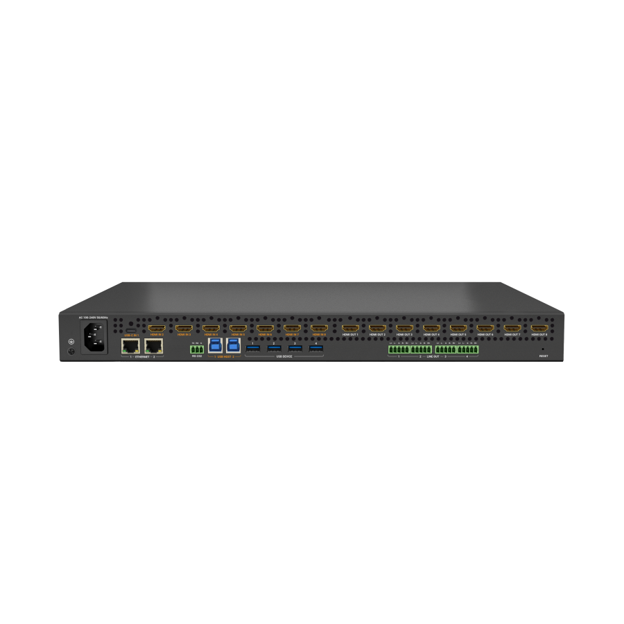 Alternative view of 4K60 8×8 Seamless Scaling HDMI Matrix with USB-C Support v2