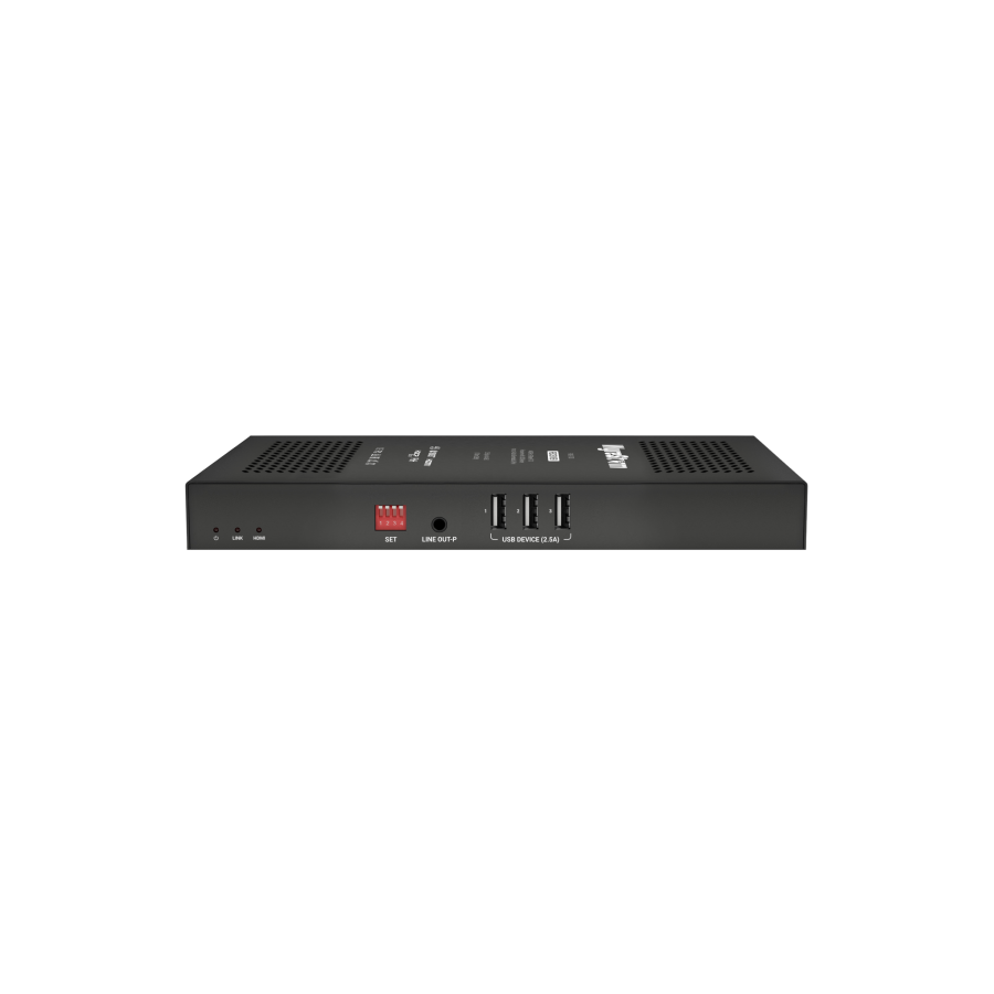 4K HDR 4:4:4 60Hz HDBaseT3.0 Receiver with USB Device Inputs, Audio De-embed & PoH 100m/328ft over Cat6