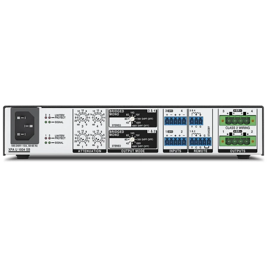 XPA U 1004 SB Four Channel Bridgeable Output Amplifier
100/200 Watts Per Channel - Image 3