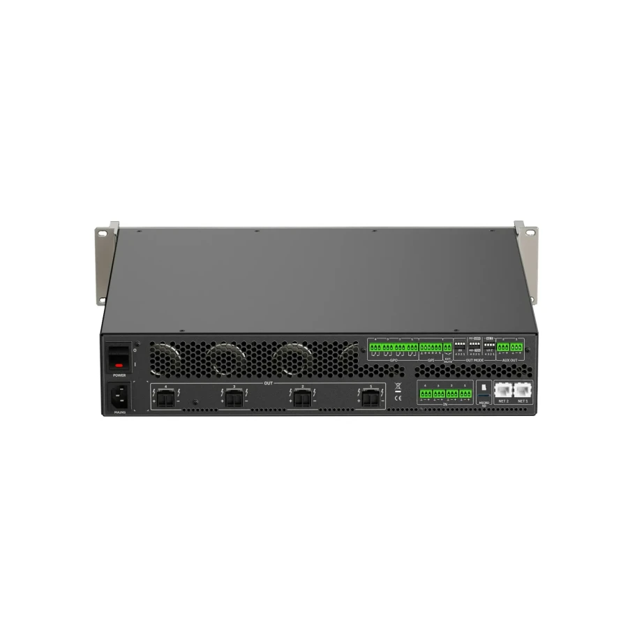Alternative view of Dante/AES67 Digital Amplifier with DSP and Player