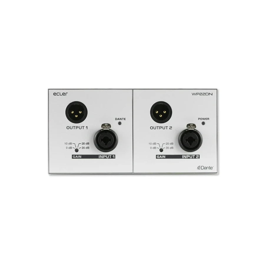 2x2 | Dante™ | AES67 | PoE | double gang size