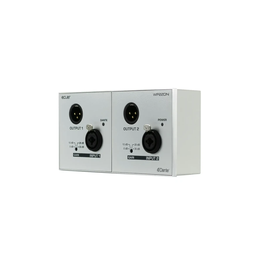 Alternative view of 2x2 | Dante™ | AES67 | PoE | double gang size